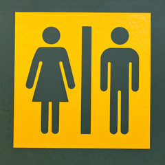 Restroom sign symbol for men and women