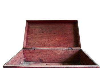 Wooden old box opened unlocked