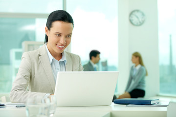 Obraz premium Working with laptop