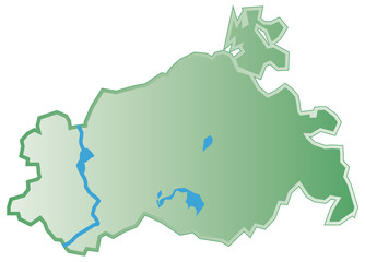 Mecklenburg-Vorpommern Bundesland Schema-Karte m. QXP9 Datei