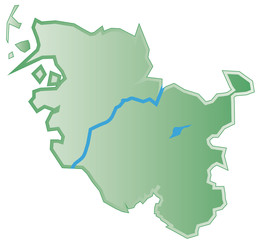 Schleswig-Holstein Bundesland Schematische Karte mit QXP9 Datei