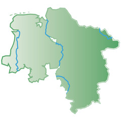 Niedersachsen Bundesland Schematische Karte mit QXP9 Datei