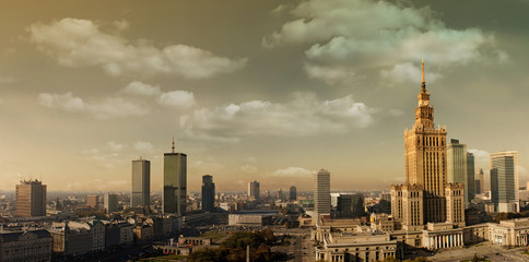 Panele Szklane Podświetlane  Warszawa panorama
