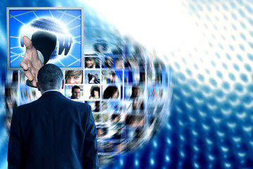 Social network abstract background with people