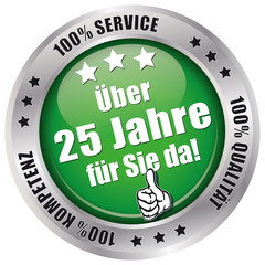 Über 25 Jahre für Sie da! - Button grün