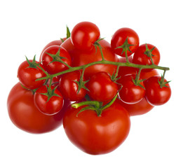 fresh red tomatoes isolated on white background