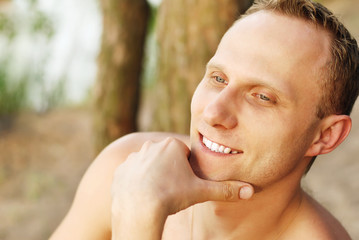 Young man portrait in outdoor