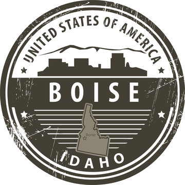 Stamp With Name Of Idaho, Boise, Vector Illustration