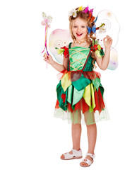 Child with flower and butterfly.