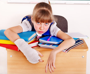 Child with broken arm.