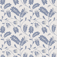 Blue seamless floral pattern