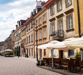 Naklejka premium ulica starego miasta, Warszawa, Polska