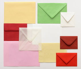 Blank colour envelopes