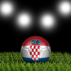 3D soccer balls with national flag. Country Croatia