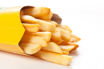 french fries on a white background