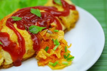 Omelet stuffed with spices.