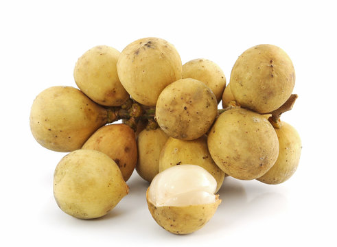 Lanzones fruit isolated on white background