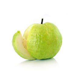 Guavas on white background