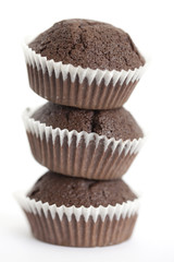 Chocolate muffins stack