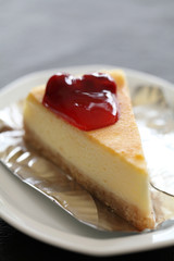 cherry cheese cake isolated in white background