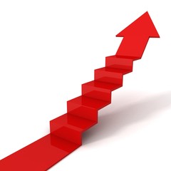 arrow ladder way to success concept on white background