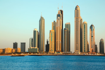 Fototapeta na wymiar Dubai Marina skyscrapers