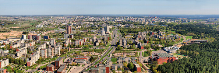 Morning in the Vilnius city - aerial view