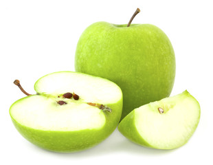 Green apple and cut segments