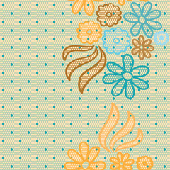 Gentle lace vector fabric seamless pattern