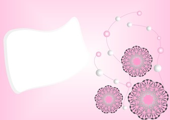 Pink background with flowers