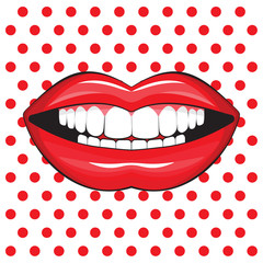 glänzende weibliche Lippen Pop-Art © branchecarica