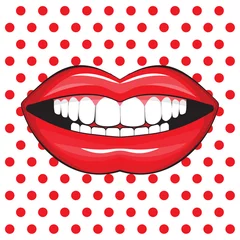 glänzende weibliche Lippen Pop-Art © branchecarica