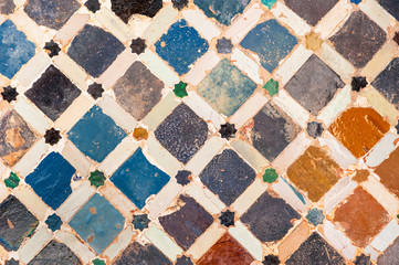 Tile decoration, Alhambra palace, Spain - obrazy, fototapety, plakaty