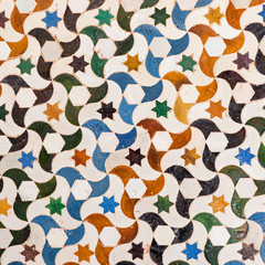 Tile decoration, Alhambra palace, Spain