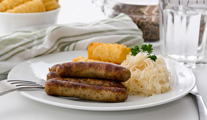 Roasted sausage with sauerkraut