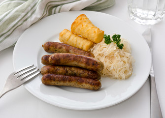 Roasted sausage with sauerkraut