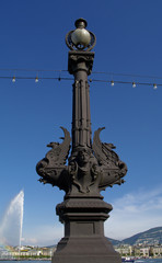 Fototapeta premium Element of decoration at the Geneva's bridge, Swiss