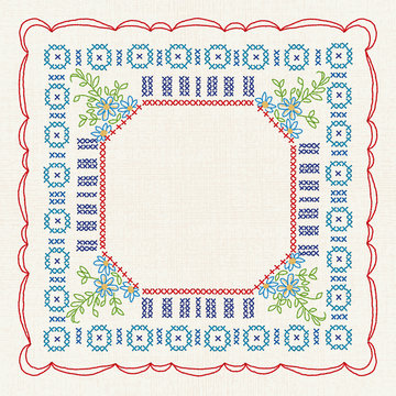 Vintage cross stitch. Vector imitation