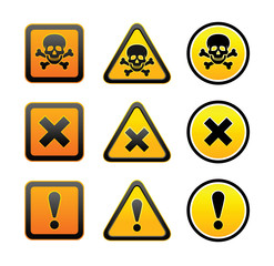 Hazard warning symbols, set