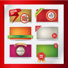 Set of web elements for products promotions