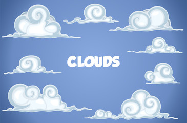 Clouds in blue sky with a place for text