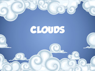 Clouds in blue sky. Frame for text