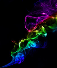 Abstract colorful background made with real smoke