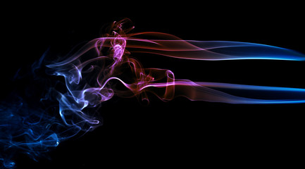 Abstract colorful background made with real smoke