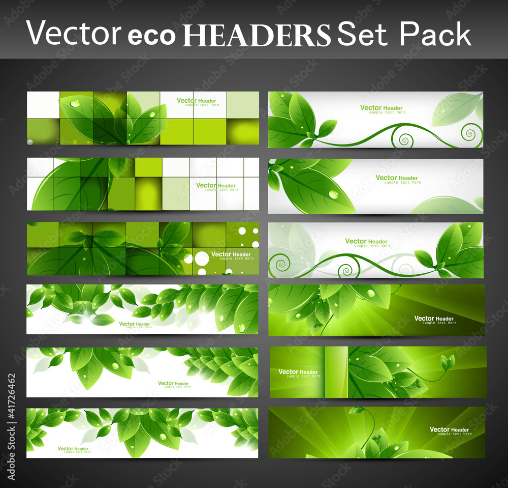 Canvas Prints abstract eco set of vector headers