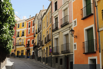 Fototapeta na wymiar Colorful houses in the streets of Cuenca, Spain