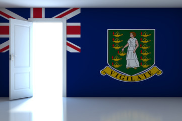 British Virgin Islands flag on empty room