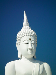 white buddha in thailand.