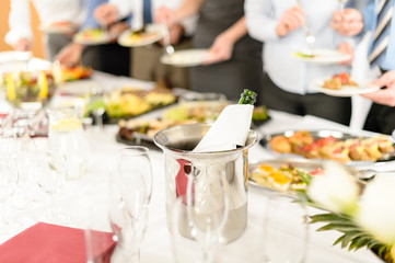Business celebration wine bottle in cooling bucket