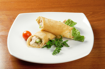 rolled pancakes stuffed chicken